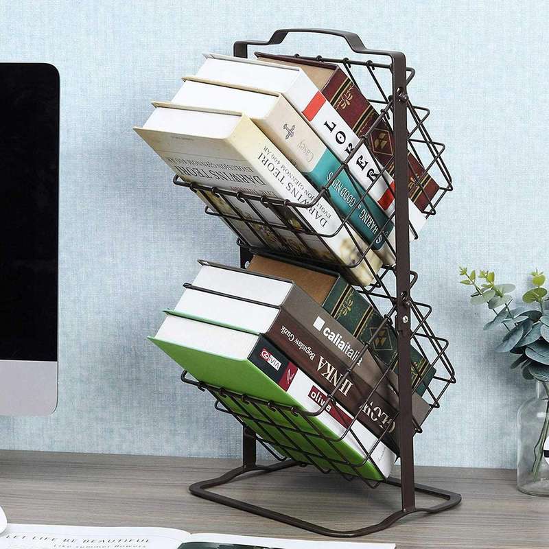 2-Tier Storage Shelf Metal Storage Basket Fruit Vegetable Toiletries Organizer Household Market Bask