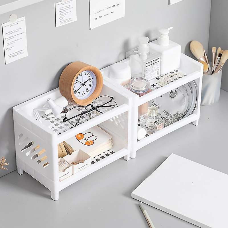 2Tier Cosmetic Storage Holders Multifunction Organizer Rack Bathroom Shelf Oragnizer Desktop Sundrie