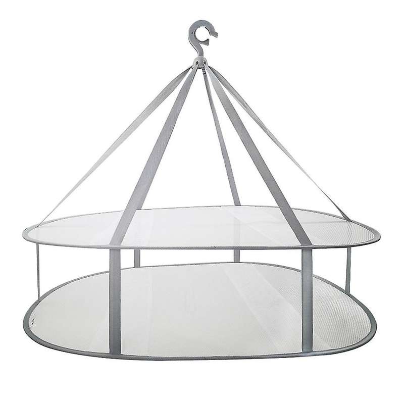 2-Tier Sweater Drying Rack Hanging Clothes Hanging Dryer Laundry Mesh Drying Rack, Foldable Clothin