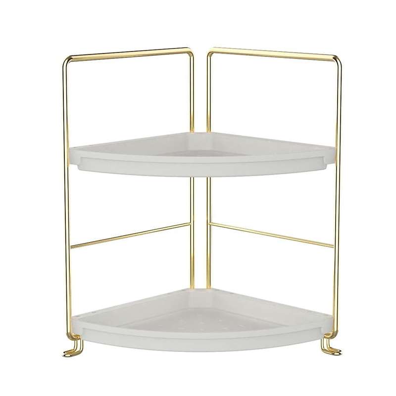 2-tier Corner Bathroom Countertop Organizer, Tiny Bedroom Dresser Storage Tray Makeup Skincare Perfu