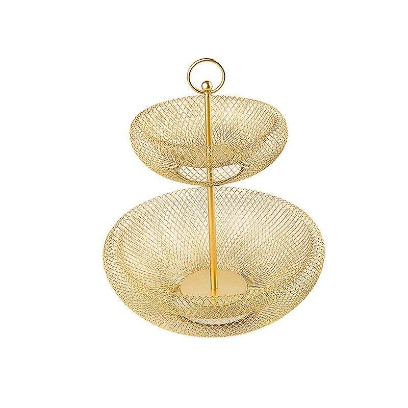 2-Tier Fruit Basket,Wire Fruit Bowls Holder,Decorative Fruits Basket,Kintchen Storage Basket for Sna