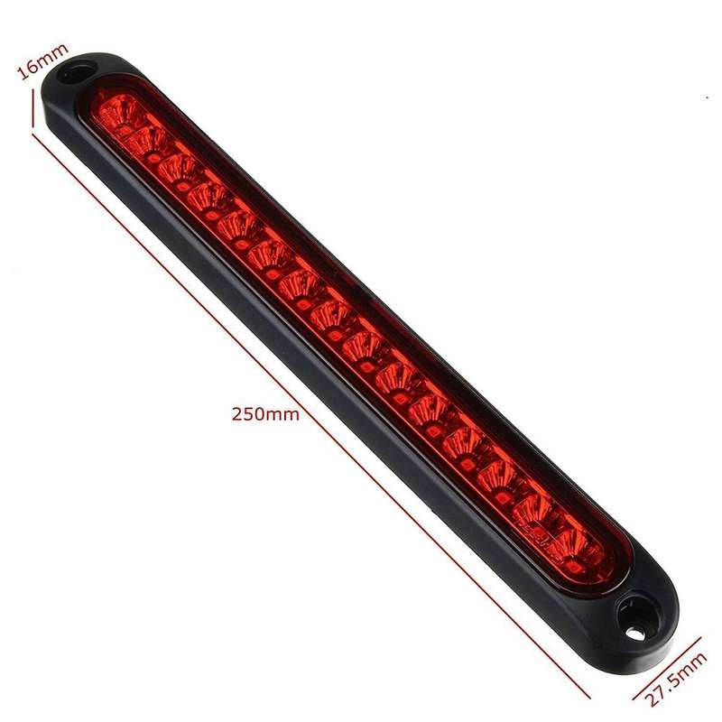 2X 10 inch 15 LED Red Sealed Trailer Truck&Lorry Stop Tail Rear Turn Brake Light Bar