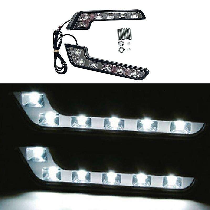 2X 12V Super DRL LED Daytime Running Lights for Auto Waterproof LED Driving Lights Fog Lamps Car Sty