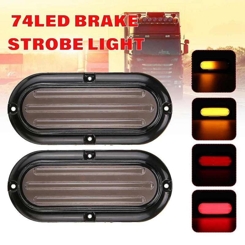 2X 12-24V 74 LED Dynamic Car Truck Tail Light Taillight Signal Lamp Indicator Strobe Flashing Warnin