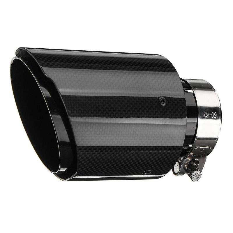 2X 2.5 Inch Car Exhaust Tips Tailpipes Stainless Steel Gloss Carbon 63mm-101mm