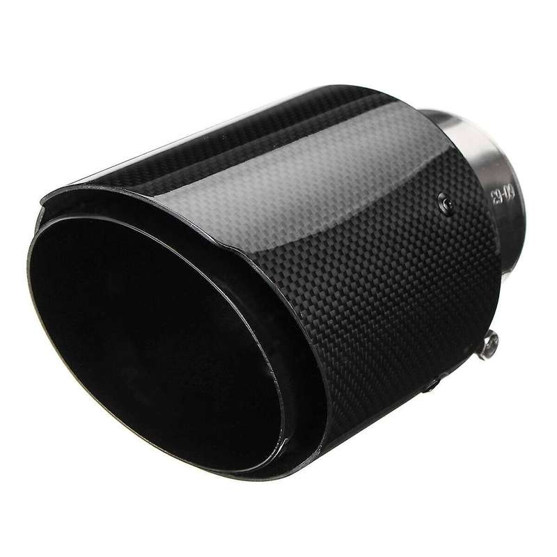 2X 2.5 Inch Car Exhaust Tips Tailpipes Stainless Steel Gloss Carbon 63mm-101mm