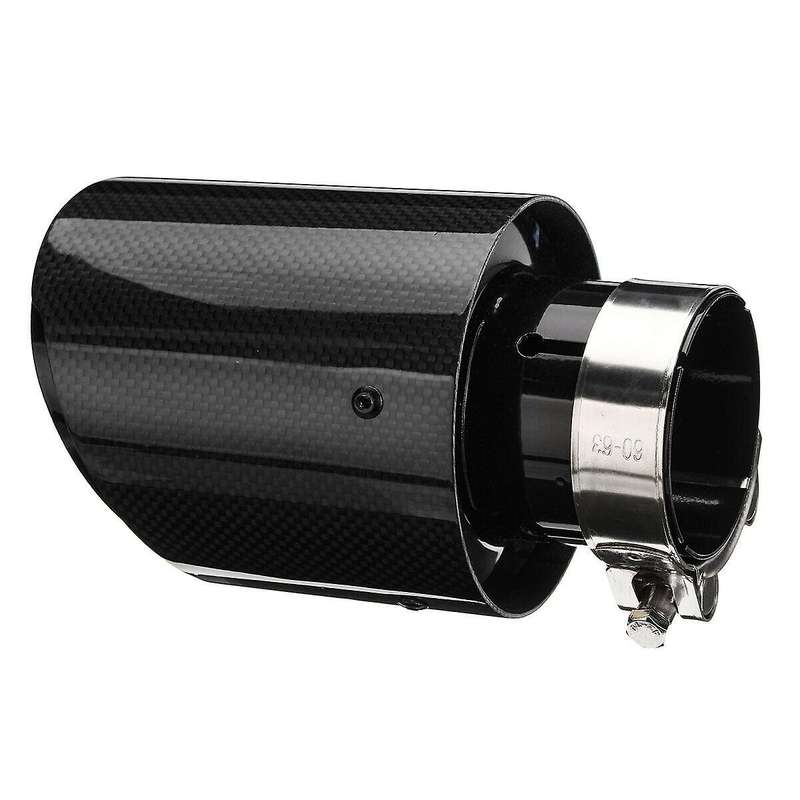 2X 2.5 Inch Car Exhaust Tips Tailpipes Stainless Steel Gloss Carbon 63mm-101mm