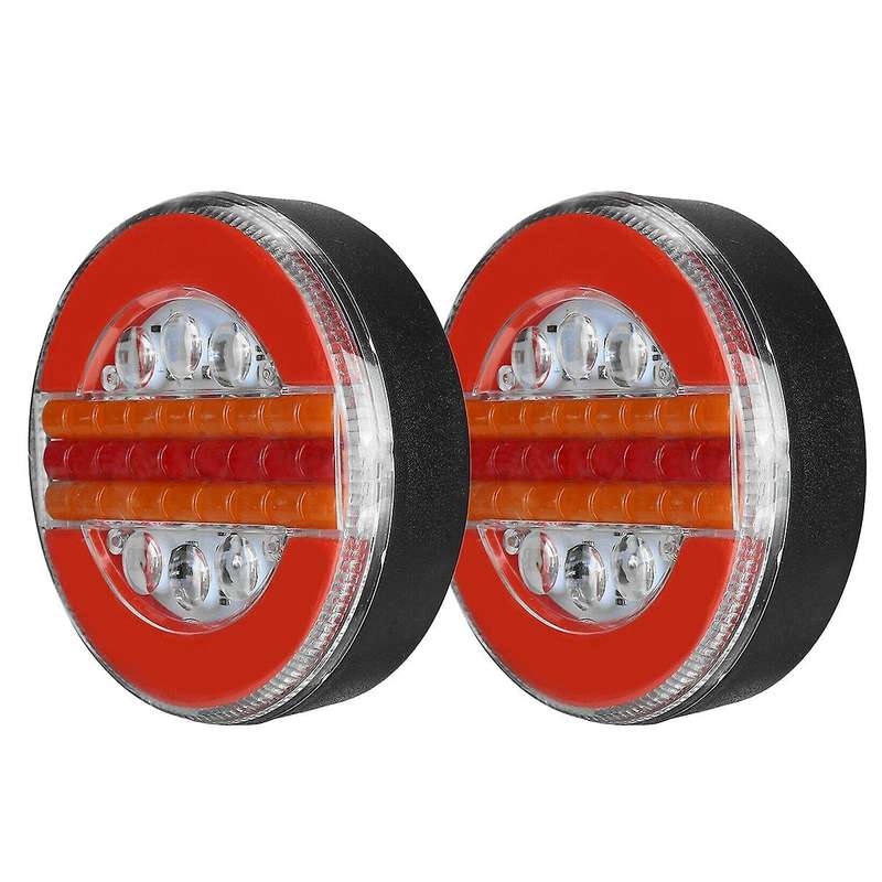 2X 24V 49 LED Hamburger Rear Tail Lights Sequential Dynamic Indicator for Truck Lorry Bus