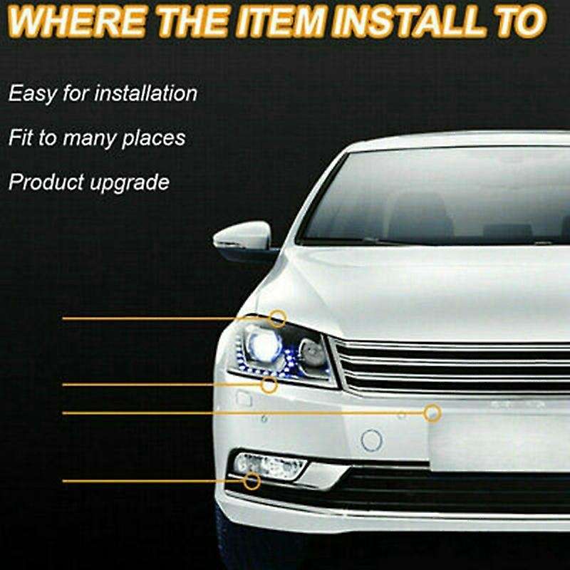 2X 27.5CM LED Daytime Running Light White DRL Driving Turn Signal Fog Lamps Amber 12V
