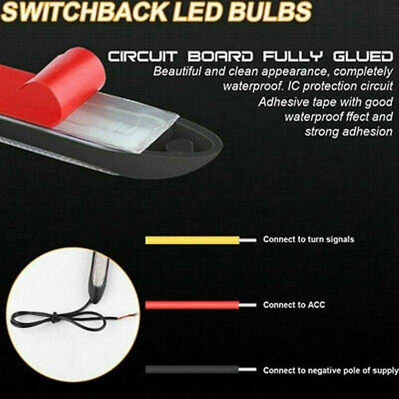 2X 27.5CM LED Daytime Running Light White DRL Driving Turn Signal Fog Lamps Amber 12V