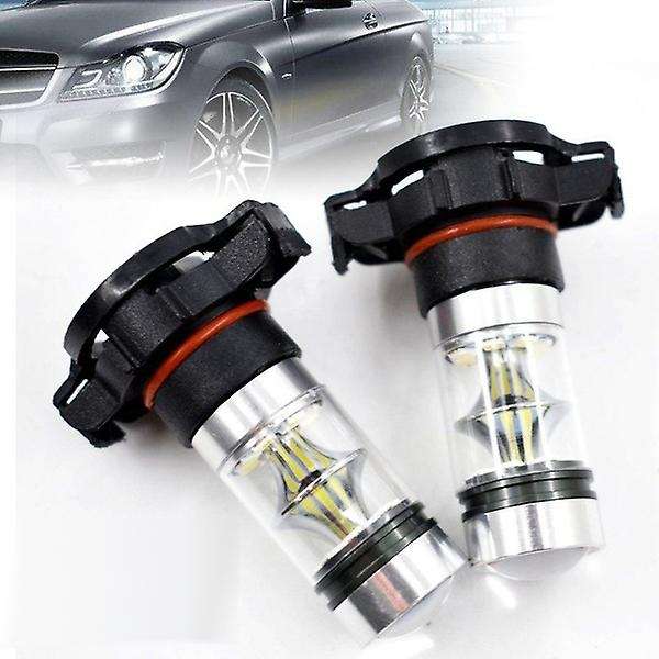 2x 5202 H16 PS24w High 100w 6000k Super White Led Fog Drl Lights Bulb