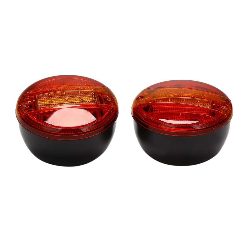 2x 5 Inch Led Round Hamburger Tail Lamp Led Trailer Tail Light for Lorry Truck Car Van Trailer