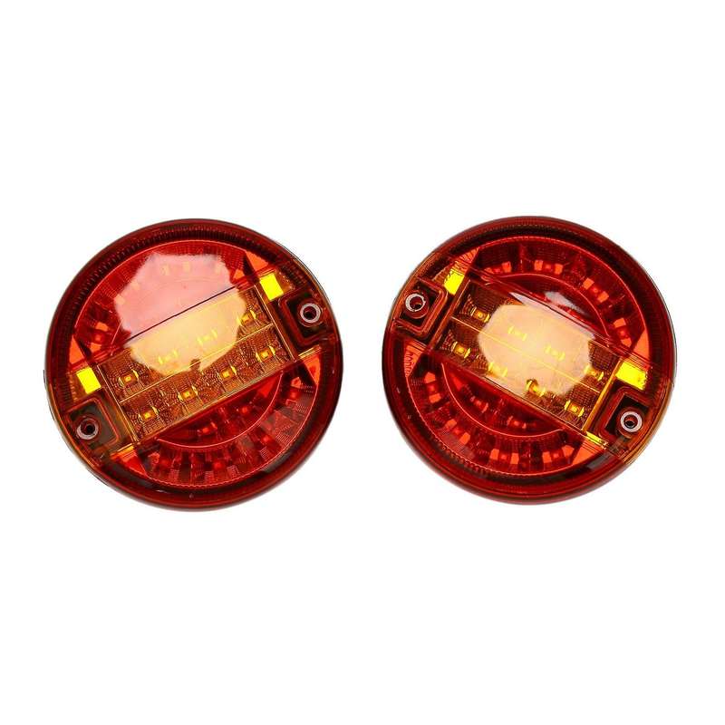 2x 5 Inch Led Round Hamburger Tail Lamp Led Trailer Tail Light for Lorry Truck Car Van Trailer