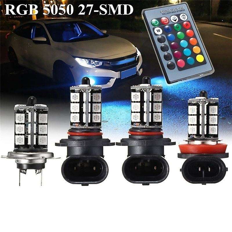 2X 5050 Rgbw Led 27Smd 9005/9006 Color Changing Car Headlight Fog/Driving Light Car Lighting Bulb+24