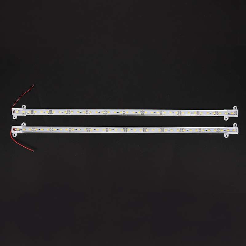 2x 50cm 12v 36 Led 5630 Smd Hard Strip Light Aluminum Shell with End Cap Warm White