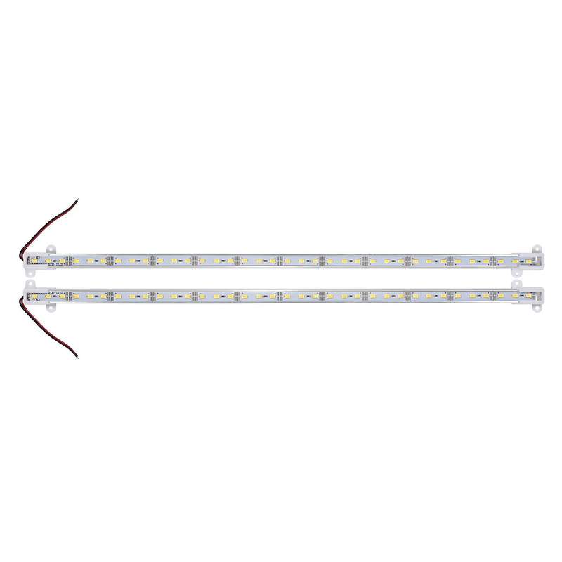 2x 50cm 12v 36 Led 5630 Smd Hard Strip Light Aluminum Shell with End Cap Warm White