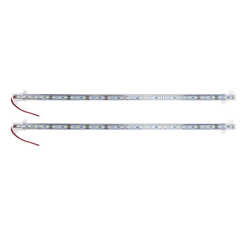 2x 50CM 12V 36LED 5630 SMD Hard Strip Light Aluminum Shell White