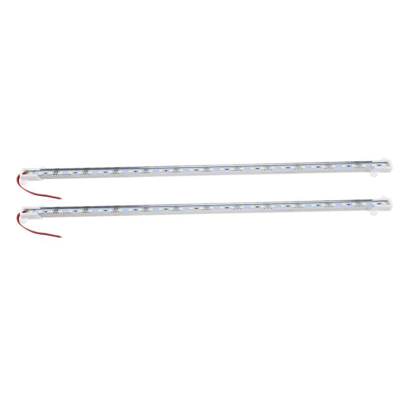 2x 50CM 12V 36LED 5630 SMD Hard Strip Light Aluminum Shell White