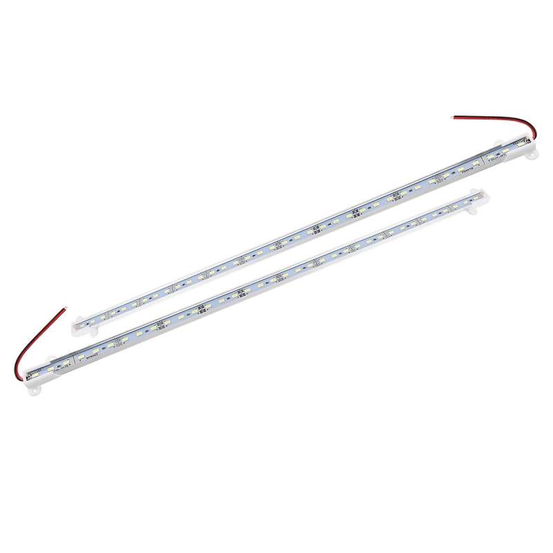 2x 50CM 12V 36LED 5630 SMD Hard Strip Light Aluminum Shell White