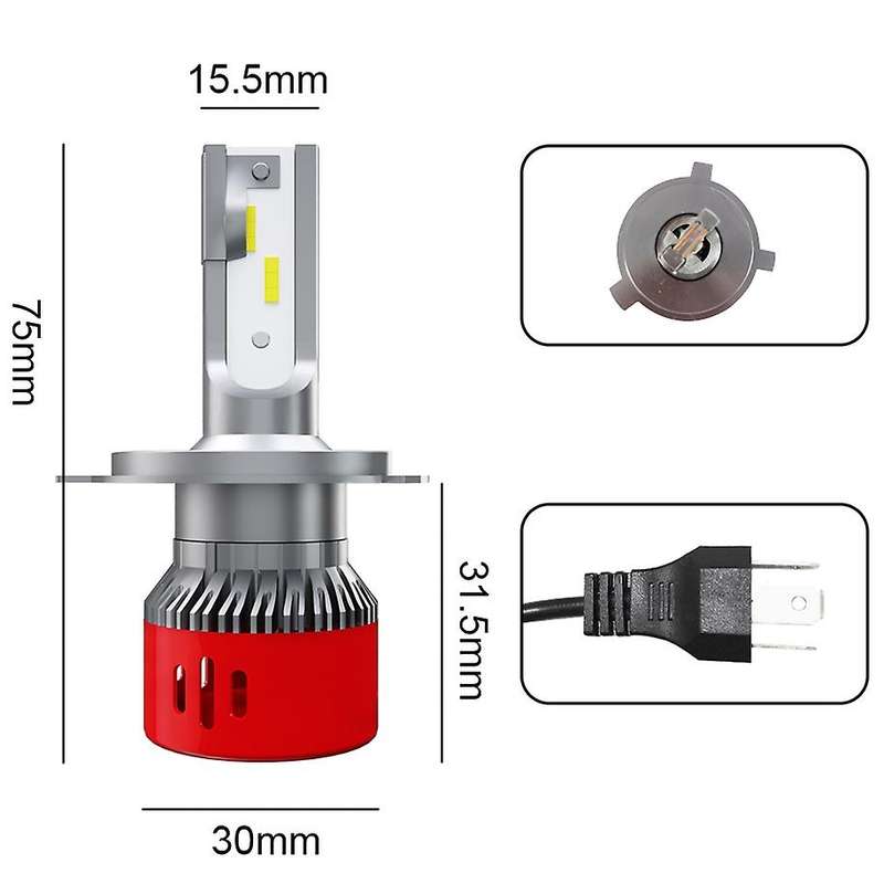 2X 6000K H4 Led H7 H11 H8 Hb4 H1 H3 Hb3 Auto 1903 Car Headlight Bulbs 60W 6000Lm Led Automotivo(H4/H