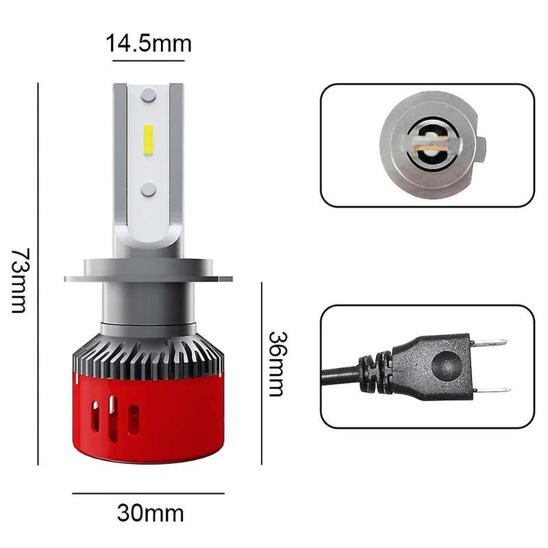 2X 6000K H4 Led H7 H11 H8 Hb4 H1 H3 Hb3 Auto 1903 Car Headlight Bulbs 60W 6000Lm Led Automotivo(H7)