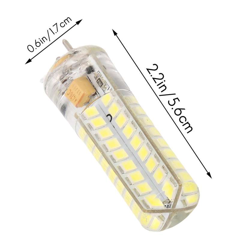 2x 6.5w Gy6.35 Led Bulbs 72 2835 Smd Led 320lm 50w Halogen Equivalent Dimmable Pure White 6000k Beam