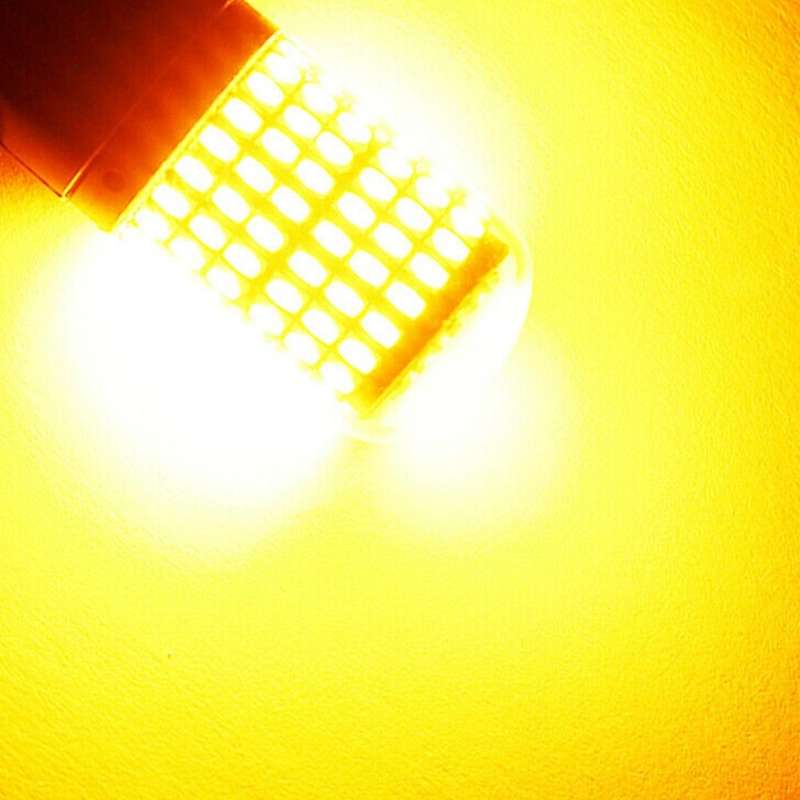 2X 7440 Canbus Super Bright Error Free LED Bulb T20 W21W 144 SMD Amber Compatible Reverse Tail Turn