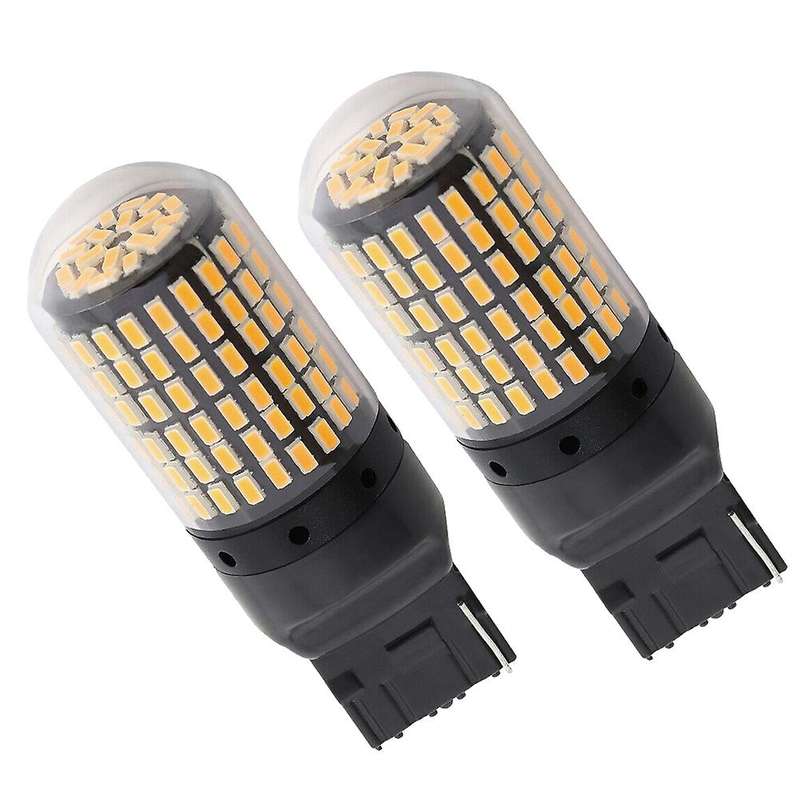 2X 7440 Canbus Super Bright Error Free LED Bulb T20 W21W 144 SMD Amber Compatible Reverse Tail Turn