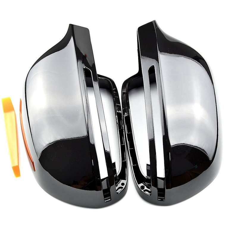 2X Baked Black Rear View Mirror Cover for A4 S4 A5 S5 A6 S6 A8 S8 Q3 SQ3 A3 Rear View Mirror Modifi