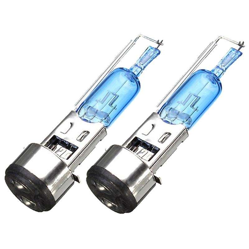 2x Ba20d Natural White Halogen Lamp Bulb 50w 4500-5000k Car Head Light Lamp 12v