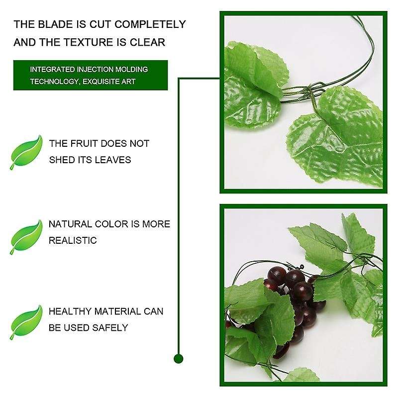 2x Artificial Grape Vine Garland Fruit Compatible Home Garden Decoration