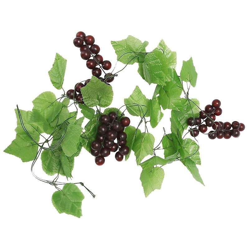 2x Artificial Grape Vine Garland Fruit Compatible Home Garden Decoration