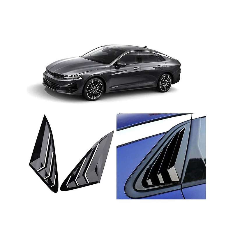 2x Black Rear Side Window Quarter Louver Cover for K5 2020 2021 2022