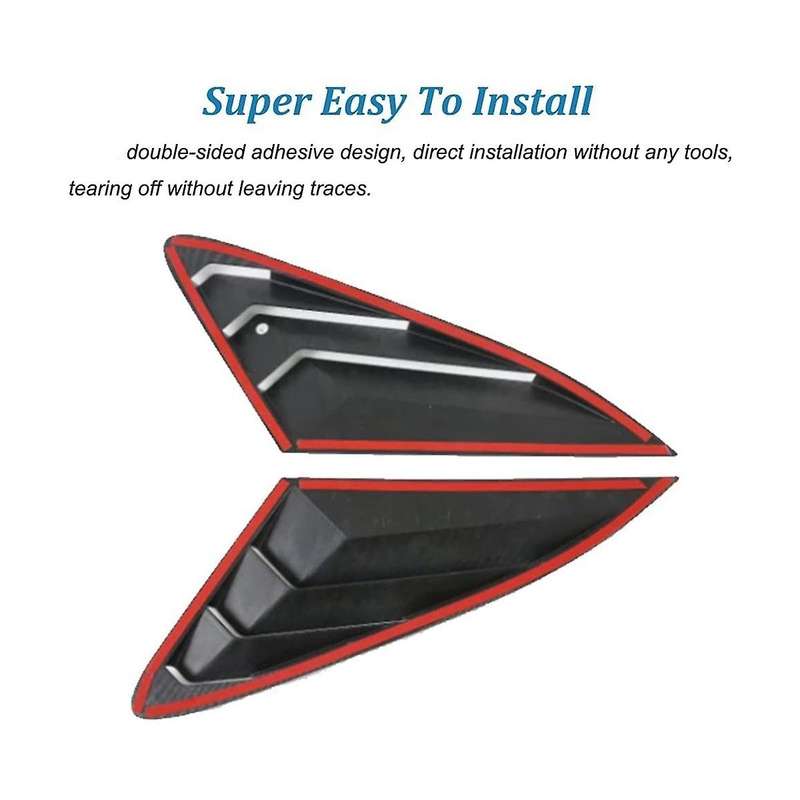 2x Black Rear Side Window Quarter Louver Cover for K5 2020 2021 2022