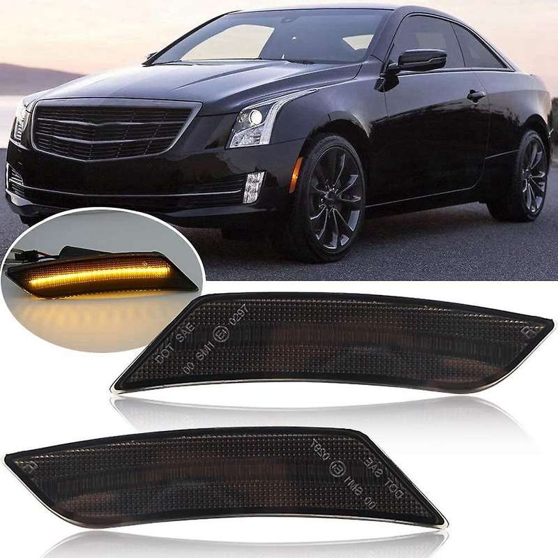 2X Car Front Amber Led Side Marker Lights for / / -V 2015-2019 Smoked Lens