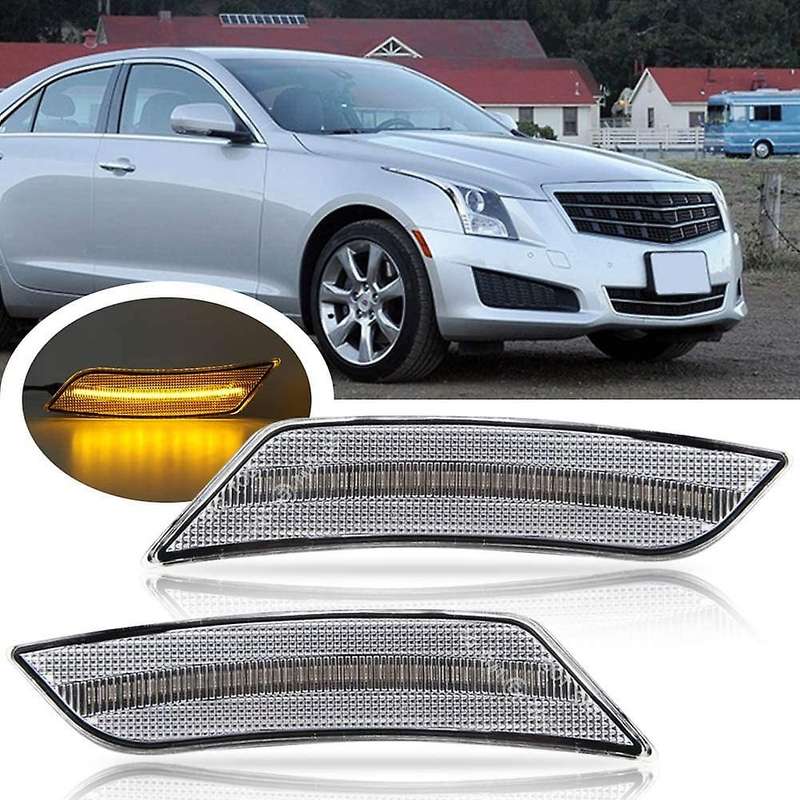 2X Car Front Amber Led Side Marker Lights for / / -V 2015-2019 Clear Lens