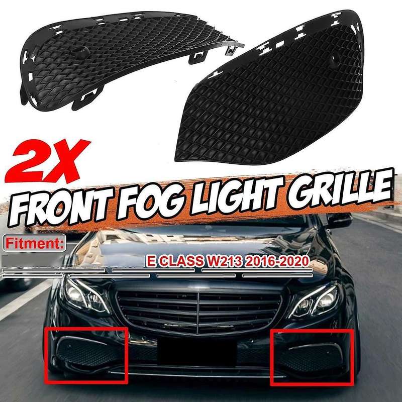 2X Car Front Bumper Fog Light Grille Fog Lamp Grill Cover for E Class W213 2016-2020 2138850822 2138