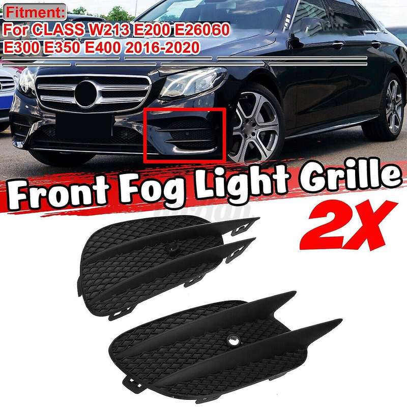 2X Car Front Bumper Fog Light Grill Grille Cover for E CLASS W213 E200 E260 16-20 A2138856800 A21388