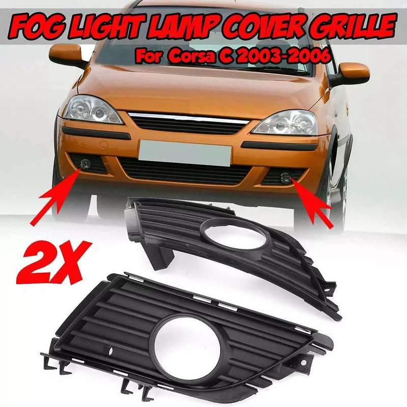 2X Car Front Fog Light Grille Fog Lamp Cover Front Bumper Grille Grill for C 2003-2006 1400729 14007