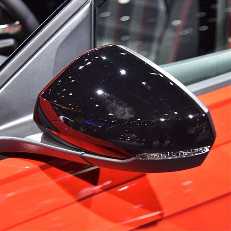 2X Car Gloss Black Rear View Mirror Cover for 09-17 Mk5 6R 6C Rearview Mirror Housing Modification