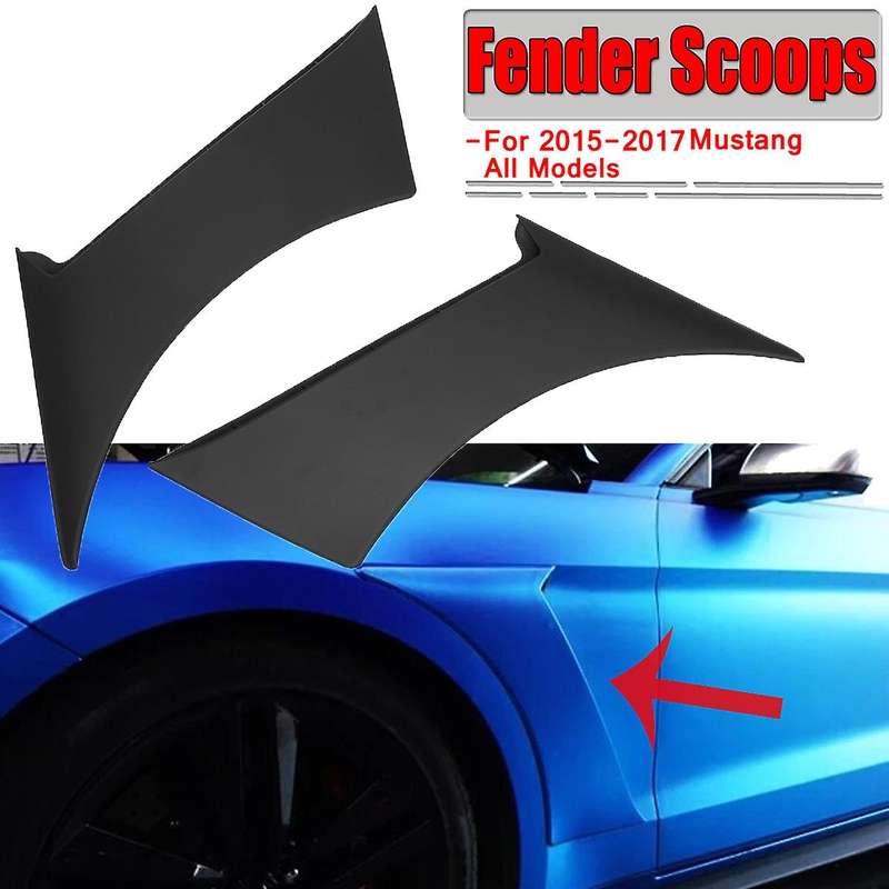 2X Car Front Side for Door Scoops Frame Cover for GT350 Style 2015-2017 Car for Scoops Cover