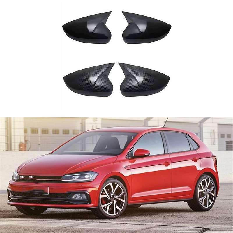 2x Car Gloss Black Rear View Mirror Cover for 09-17 Mk5 6r 6c Rearview Mirror Housing Modification P
