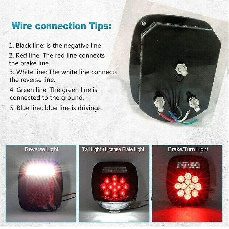 2X Car LED Tail Light Brake Turn Signal Back Lamp for TJ 07-17