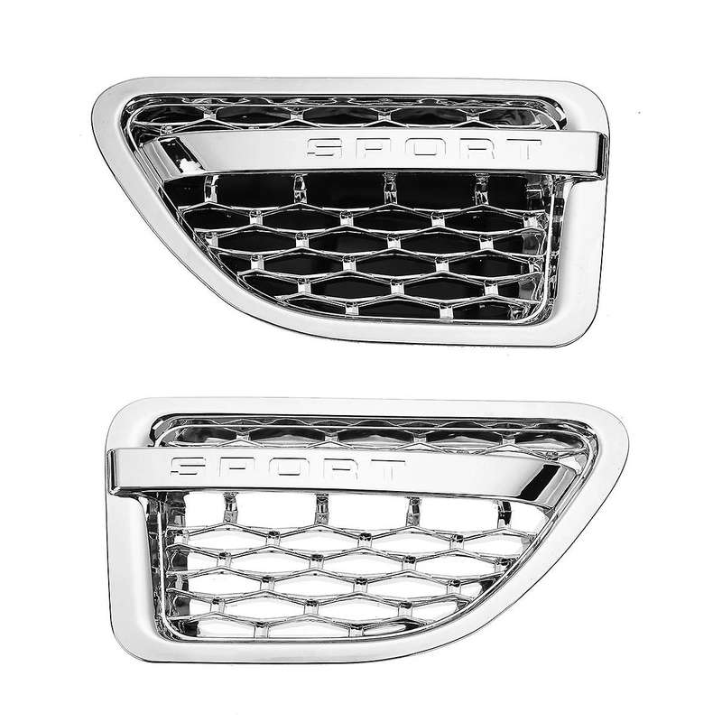 2X Car Side Vent Grille Grill Tuning Air Side Vent Grille Grid Outlet for Sport 2005-2009 Chrome