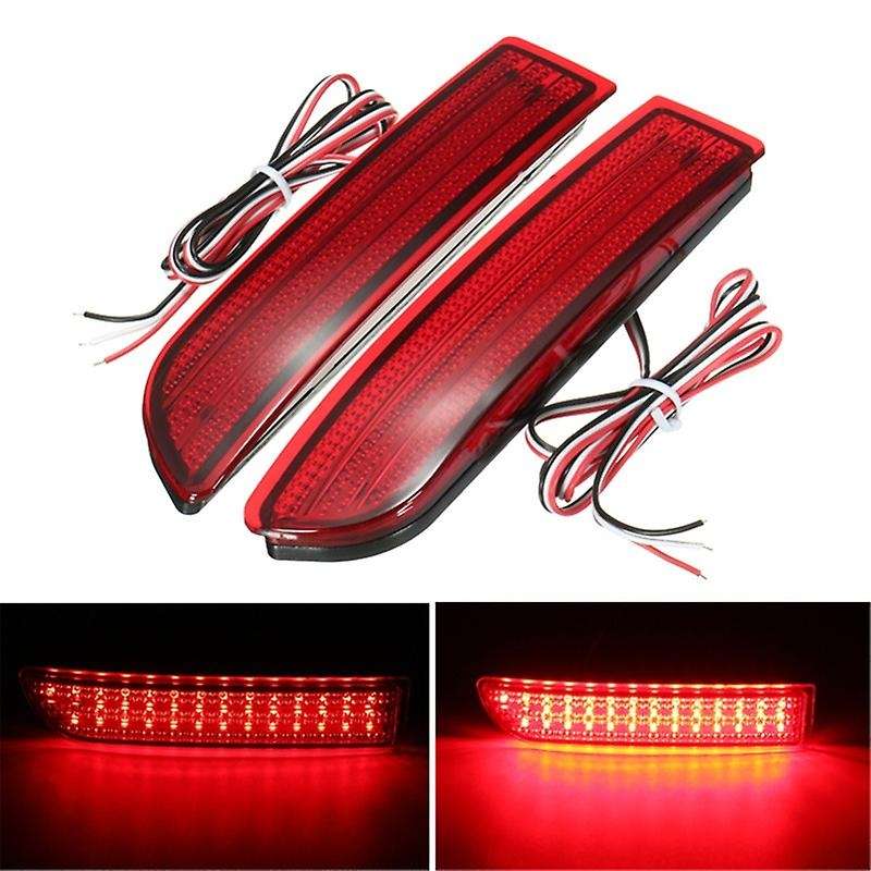 2X Car Tail Light Parking Brake Rear Bumper Reflector Lamp Red