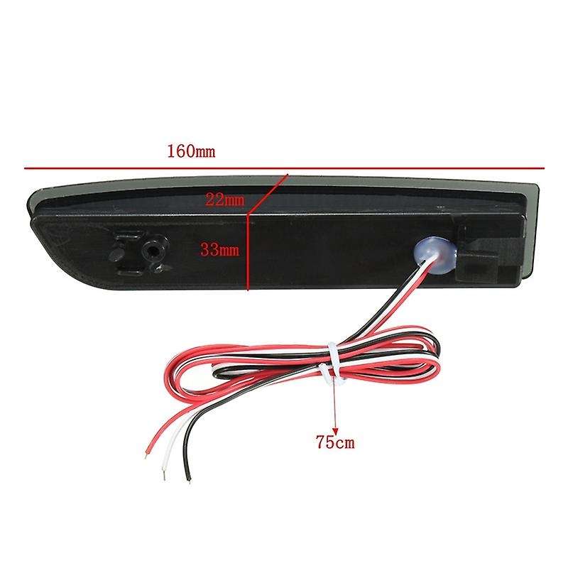 2X Car Tail Light Parking Brake Rear Bumper Reflector Lamp Red