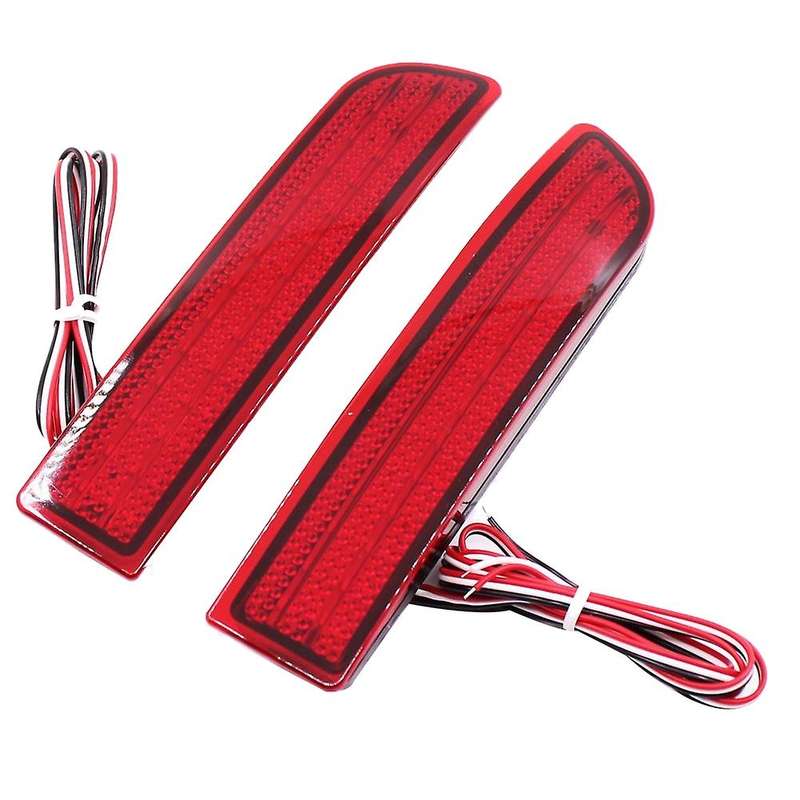 2X Car Tail Light Parking Brake Rear Bumper Reflector Lamp Red