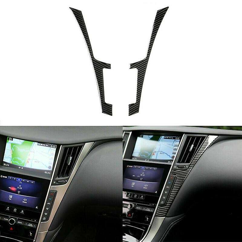 2X Carbon Fiber Interior Console Panel Trim Cover for Q50 Q60 2014-2019