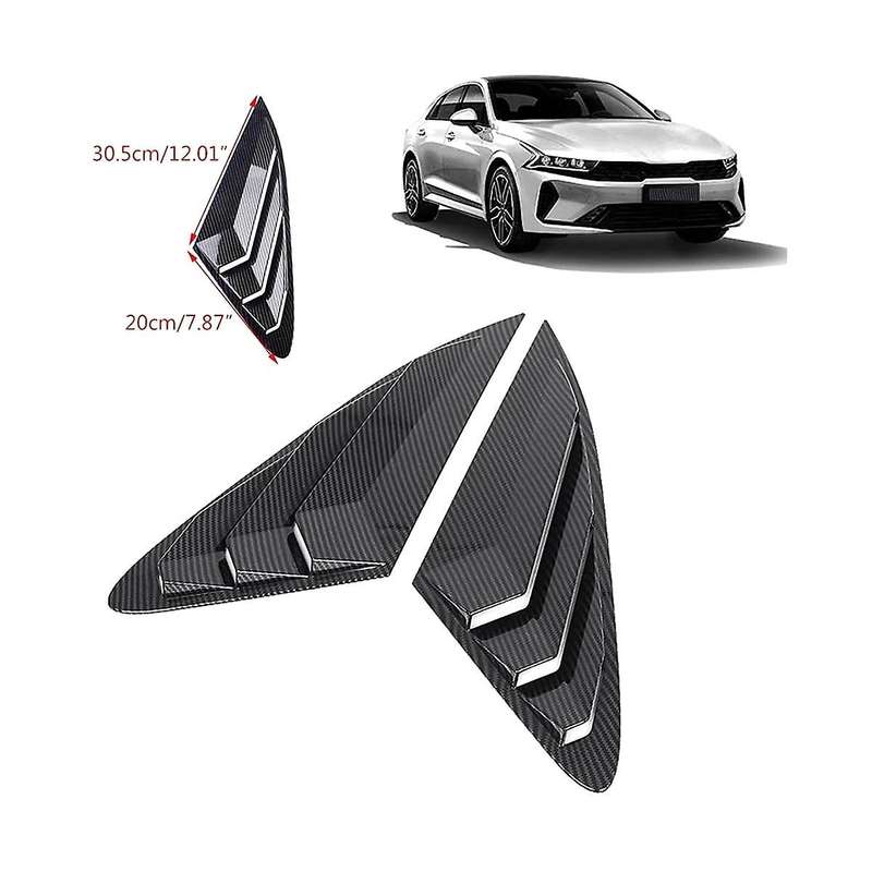 2x Carbon Fiber Rear Side Window Quarter Louver Cover for K5 2020 2021 2022