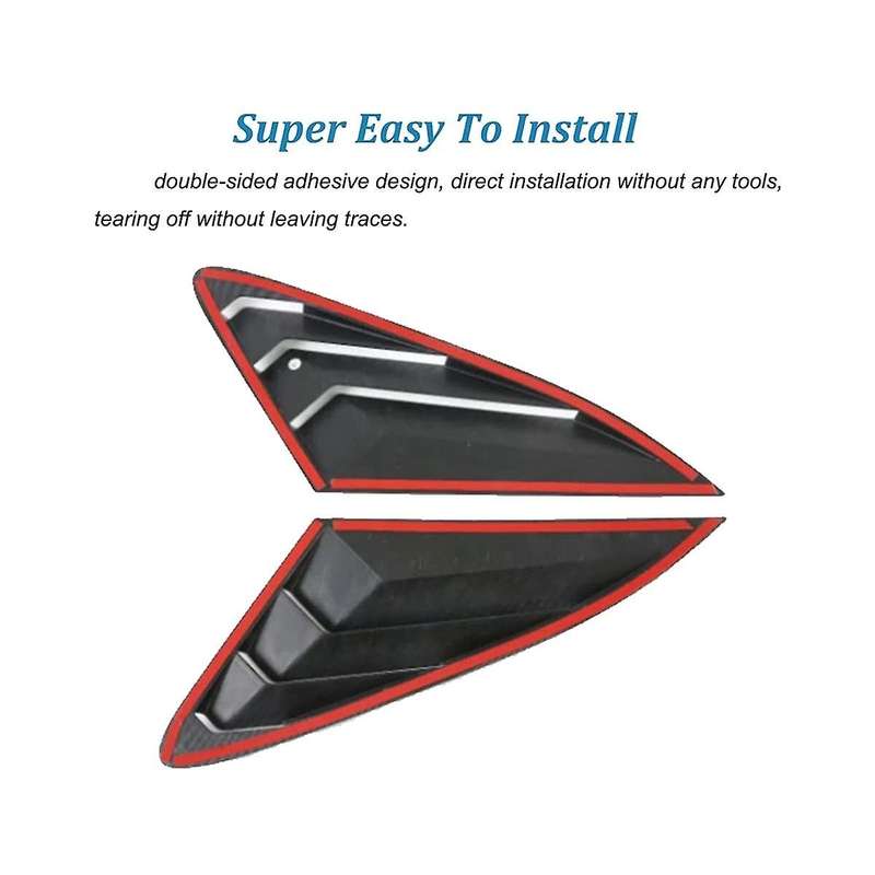 2x Carbon Fiber Rear Side Window Quarter Louver Cover for K5 2020 2021 2022